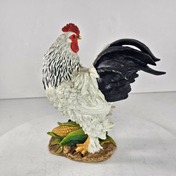 Lenox Sweet Summer Harvest Rooster Figurine Chicken White Black Corn - Picture 7 of 9